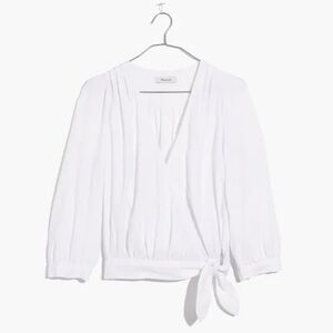 Madewell White Tie Wrap Top Small